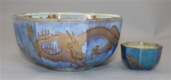 A Daisy Makeig Jones dragon bowl, similar bowl & a book